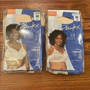 Playtex 18-Hour Bras Classic Support Beige 46D 20/27 Wire Free (2 in the bundle)